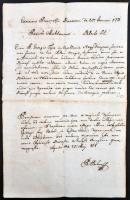 1818 Szoblahói Pálma Pál (1789-1866) bölcseleti doktor, esperes-plébános kézzel írt levele Maklárról