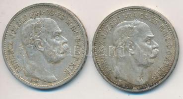 1915KB 1K Ag "Ferenc József" (2x) T:2,2- patina