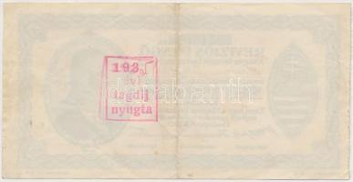 Budapest 1930. "Revíziós Pengő" arcképes változat, kitöltött, felülbélyegzett T:II-,III