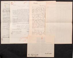 1940-43 Kárpátaljai földtulajdonosok iratai:szerződések, kimutatás, emlékirat, 5db
