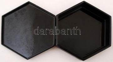 Gyöngyház berakásos, főnixmaradat és sárkányt ábrázoló fa dobozka / Wooden box with shell inlay 20x1...