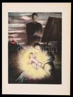 Ruzicskay György (1896-1993): Algrafia, papír, jelzett az algrafián, 24,5×32 cm