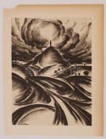 Ruzicskay György (1896-1993): Algrafia, papír, jelzett az algrafián, 24x28 cm