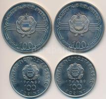 1982. 100Ft Cu-Ni "Labdarúgó VB 1982" (2x) + 1980. 100Ft Ni "Szovjet-magyar közös űrrepülés" (2x) T:BU