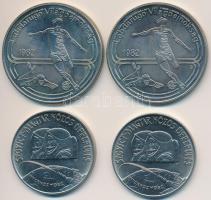 1982. 100Ft Cu-Ni "Labdarúgó VB 1982" (2x) + 1980. 100Ft Ni "Szovjet-magyar közös űrr...