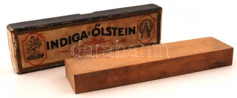 Lapport&Sohn  Indiga-Őlstein csiszolókő eredeti dobozában, h:20 cm