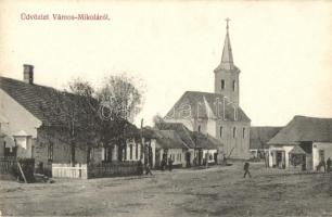 Vámosmikola, Templom, üzletek; kiadja Turcsányi Kálmán