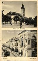 Losonc, Lucenec; Városháza, katolikus templom / town hall, church