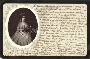 1898 Erzsébet királyné gyászlap / Queen Elisabeth, Sissi, obituary postcard (EB)