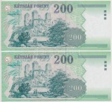 1998. 200Ft "FA" (2x) sorszámkövetők T:I,I-
