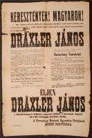 1920 Választási plakát balassagyarmati képviselőjelöltről, 2db, viseltes állapotban, 94x63cm