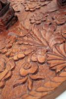 Faragott mennyezetlámpa, hiányos, átkötve, kisebb hibákkal, d: 49 cm, m:16 cm