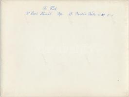 cca 1946 Dr. Leszl Kornél: Köd, a háttérben a Böske híd látható, aláírt vintage fotó, 18x23,5 cm