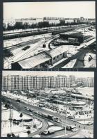 1985 Budapest, Fehér úti járműtelep, Örs vezér tere, 13 db fotó, 10x15 cm