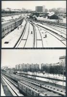 1985 Budapest, Fehér úti járműtelep, Örs vezér tere, 13 db fotó, 10x15 cm