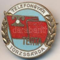 ~1960-1970. "Telefongyár Terta Törzsgárda" zománcozott fém jelvény (22mm) T:2