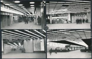 1974 Budapest, a Batthyány téri aluljáró rendszer fényképei, 13 db fotó, 9x14 cm