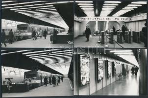 1974 Budapest, a Batthyány téri aluljáró rendszer fényképei, 13 db fotó, 9x14 cm