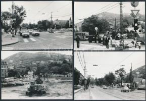 1975 Budapest, a BAH csomópont építése előtti környezeti állapot, 13 db helyszíni fotó, 9x13 cm