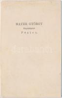 cca 1870 Mayer György fényképíró pesti műtermében készült vizitkártya a Dessewffy nővérekről, Dessew...