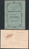 1896 Hódóló díszfelvonulás programja, pp.:55, 15x11cm+ Tribünjegy, 15x10cm