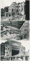 1965 Budapest, a Nemzeti Színház bontása 5 db helyszíni fotó a Blaha Lujza térről, 9x13 cm és 12x18 ...