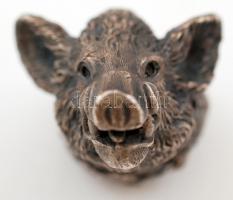 Ezüst vadkant formázó sétabot fogantyú, Ag., 57gr., jelzés nélkül, cca 6x2,5cm/ Silver boar styling ...