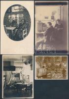1912-1934 Polgári lakások berendezése, 7 db különféle lakásból egy-egy kép, 3 feliratozva, kettő pri...