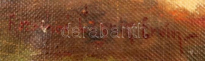 Rozsnyói Czynk Ervin (?-?): Őzek a tisztáson. Olaj, vászon, 39×50 cm