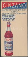 Cinzano számolócédula, 15x8cm