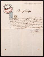 1923 Nagyenyed, a Weinrich Choclat Bonbonnnerie csokoládé- és édességgyár munkaviszony-igazolása