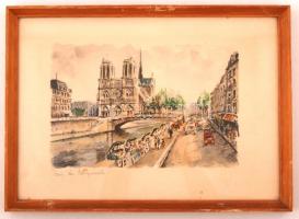 Les bouquinistes  Paris, üvegezett nyomat, 20×31 cm