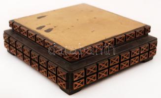 Retro iparművész réz doboz, 16×16 cm, m:5 cm