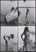 cca 1985 A csónakkölcsönző csalogató reklámja, 13 db korabeli negatívról készült modern nagyítás, finoman erotikus képek, 9x13 cm /
cca 1985 13 erotic photos, 9x13 cm