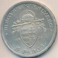 1938. 5P Ag "Szent István" T:2
Adamo P8.1