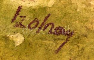 Szolnay jelzéssel: Parkban. Akvarell, papír, üvegezett keretben, 23×16 cm