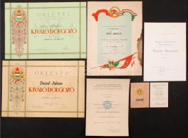 1960-1986 Vegyes okmány tétel: igazolvány, munkásőr szolgálati érdemrend-adományozó iratok, díszes oklevelek, stb.