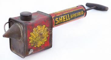 Shell rovarirtó, fém, kopottas állapotban,35x9cm/ Shell insecticide, metal, worn condition, 35x9cm