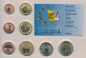 Vatikán 2006. 8db klf próba fémpénz szettben T:1 Vatican 2006. 8pcs of diff trial metal coins in set C:UNC