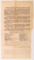 1848 A Közcsendi Választmány tagjainak nyomtatott hirdetménye a március 15-i eseményekről és azok si...