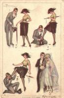 Love Story; Art Deco Italian art postcard, Anna & Gasparini 460/3 s: Busi (Rb)