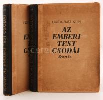 Kahn, Fritz: Az emberi test csodái. 1-2. köt. Bp., 1943, Dante Könyvkiadó. Kicsit kopott, enyhén foltos félvászon kötésben, egyébként jó állapotban.