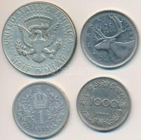 Vegyes: Amerikai Egyesült Államok 1968D 1/2$ Ag "Kennedy" + Ausztria 1893. 1K Ag "Fer...