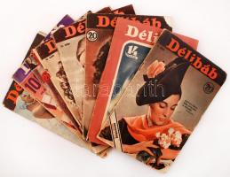 1936-1941 a Délibáb c. képes színházi hetilap 8 db lapszáma különféle érdekes képekkel, írásokkal