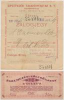 Újpest 1910. "Újpestvidéki Takarékpénztár R.T. Zálogosztálya" ékszer zálogjegy + Budapest ...