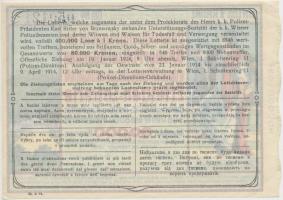 Ausztria 1913. "Egyesület a Bécsi Rendőrtisztek Támogatásáért" sorsjegy 1K-ról T:II
Austr...