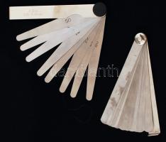 Hézagmérő, 2db ebből az egyik West germany, 8 részes, 0,5-0,5mm, a másik orosz gyártmány, 17 részes