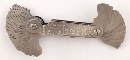 Whitworth fogazatmérő,(Made in Germany) 50 részes, jó állapotban, 6,5cm