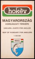 1984 Magyarország horgászati térképe, 1:550 000, 95x64cm