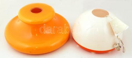 Retro narancssárga mennyezeti lámpabura, műanyag, d: 49 cm, m:30 cm,